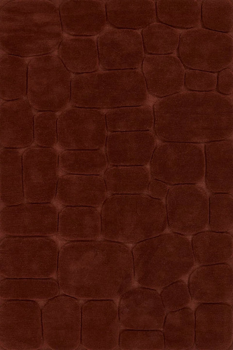 Pebble Rust Geometric Hand-Tufted Wool Rug - Image 1