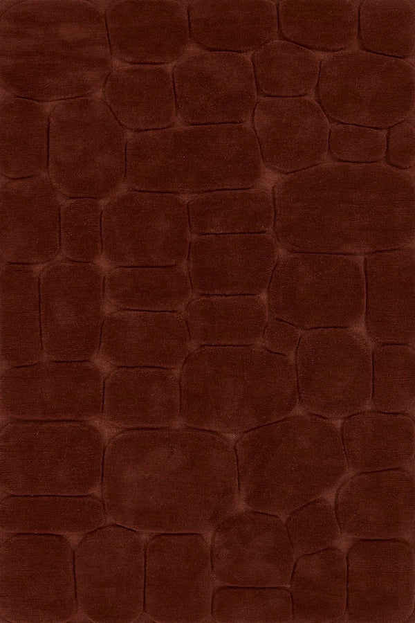 Pebble Rust Geometric Hand-Tufted Wool Rug - Image 1