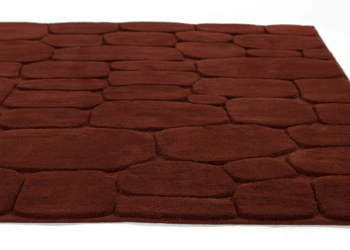 Pebble Rust Geometric Hand-Tufted Wool Rug - Image 2