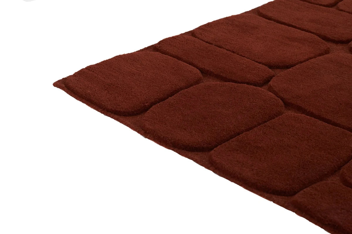 Pebble Rust Geometric Hand-Tufted Wool Rug - Image 3