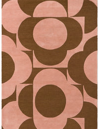 Prism Pink Terracotta Floral Hand-Tufted Wool Rug - Image 1