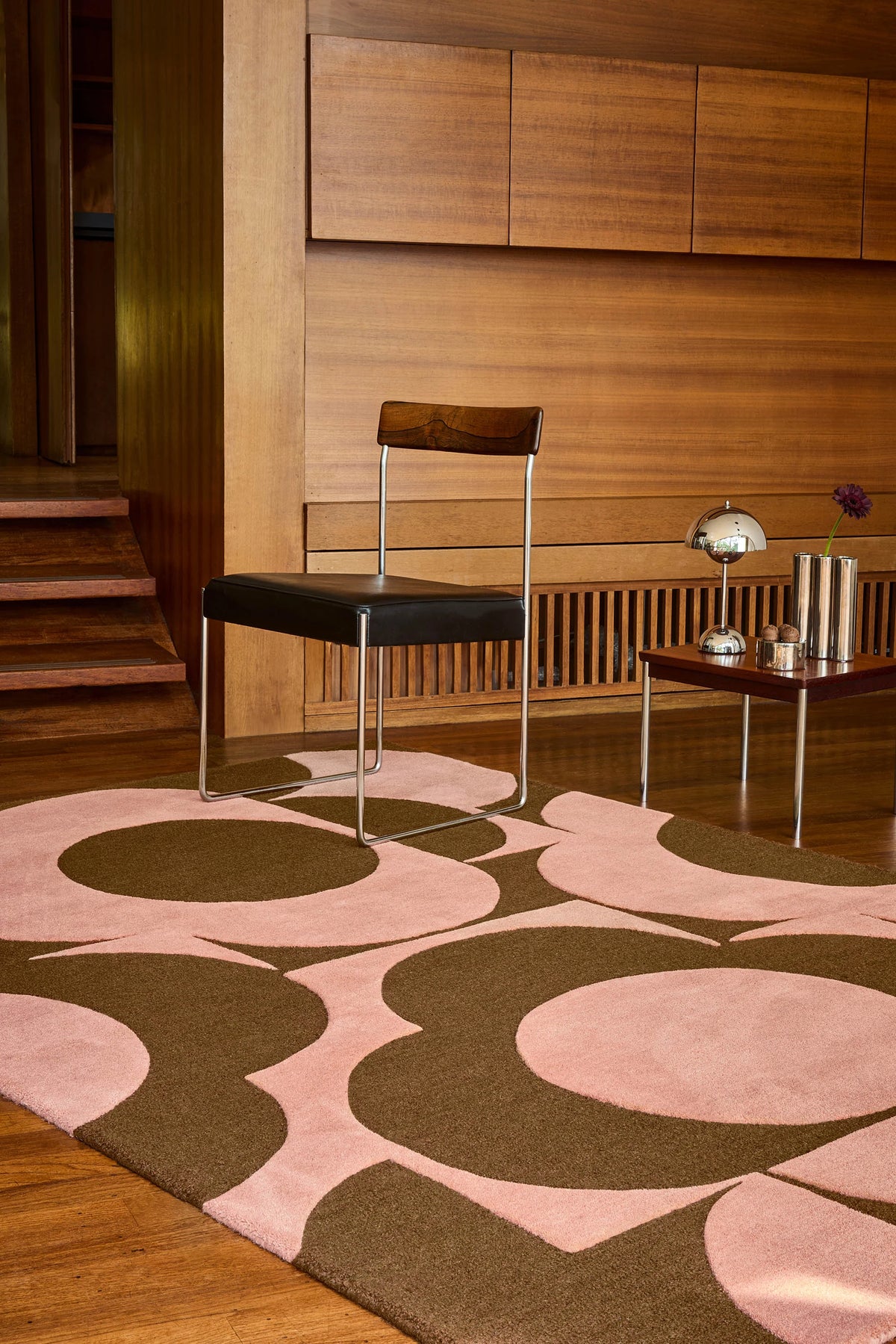 Prism Pink Terracotta Floral Hand-Tufted Wool Rug - Image 2