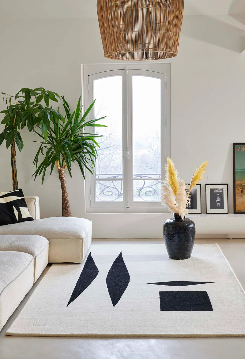Quadora Geometric Hand-Tufted Wool Rug - Image 2