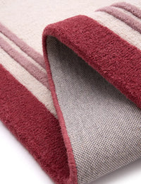 Raspberry Geometric Hand-Tufted Wool Rug - Image 2