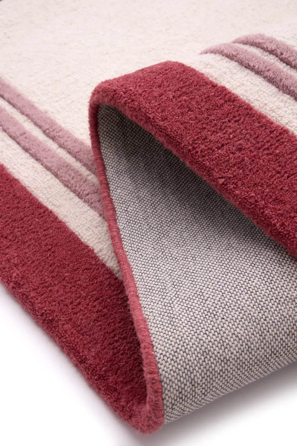 Raspberry Geometric Hand-Tufted Wool Rug - Image 2