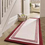 Raspberry Geometric Hand-Tufted Wool Rug - Image 3