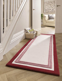 Raspberry Geometric Hand-Tufted Wool Rug - Image 3