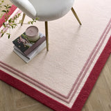 Raspberry Geometric Hand-Tufted Wool Rug - Image 4