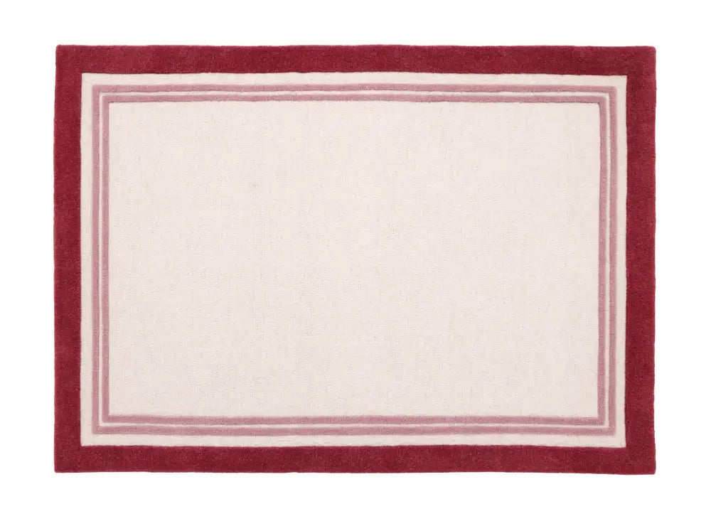Raspberry Geometric Hand-Tufted Wool Rug - Image 5