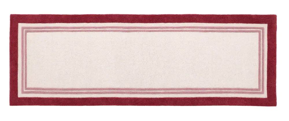 Raspberry Geometric Hand-Tufted Wool Rug - Image 6