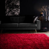 Red Solid Plush Shag Rug - Image 1