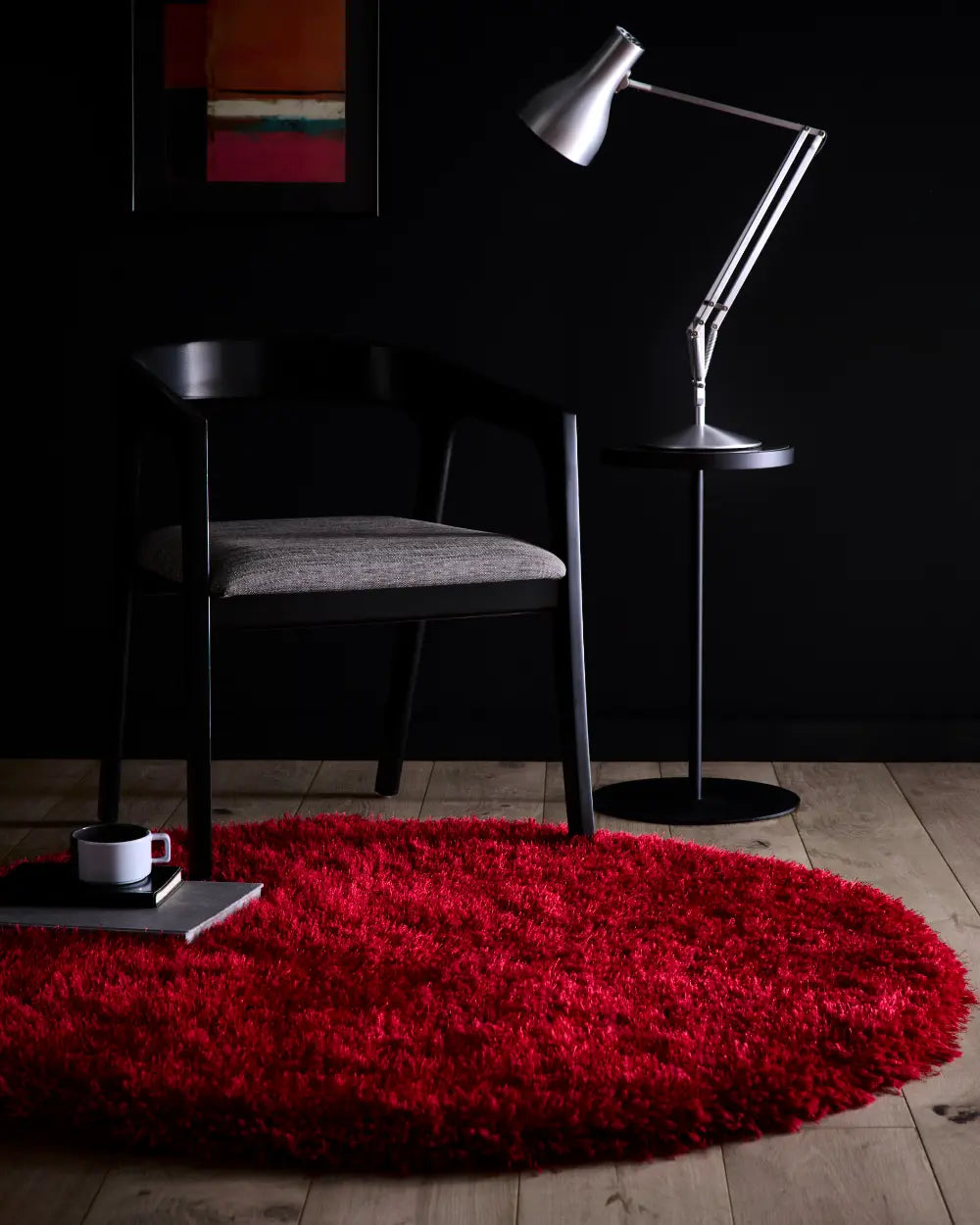 Red Solid Plush Shag Rug - Image 3