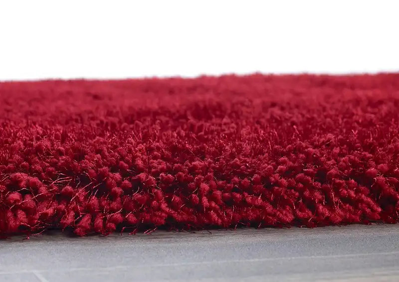 Red Solid Plush Shag Rug - Image 5