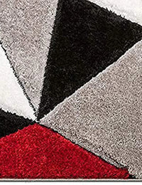 Red Velvet Plush Shag Rug - Image 5