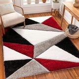 Red Velvet Plush Shag Rug - Image 7