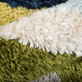 Retro Blue, Grey, Green Modern Plush Shag Rug - Image 3