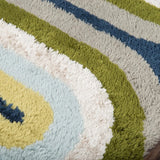 Retro Blue, Grey, Green Modern Plush Shag Rug - Image 4