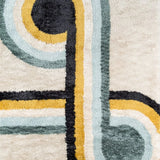 Retro Blue Modern Plush Shag Rug - Image 2
