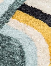 Retro Blue Modern Plush Shag Rug - Image 4