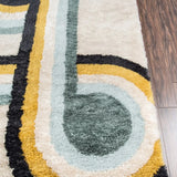 Retro Blue Modern Plush Shag Rug - Image 5
