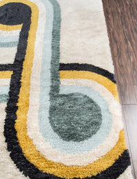 Retro Blue Modern Plush Shag Rug - Image 5
