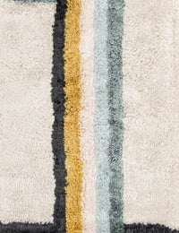 Retro Blue Modern Plush Shag Rug - Image 6