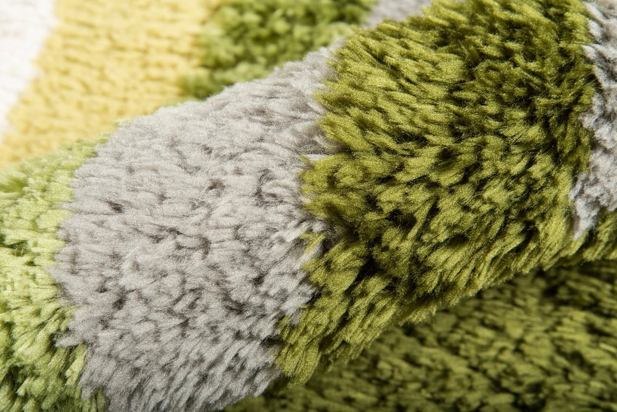 Retro Green Modern Plush Shag Rug - Image 3