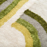 Retro Green Modern Plush Shag Rug - Image 4