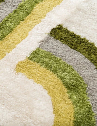 Retro Green Modern Plush Shag Rug - Image 4