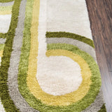 Retro Green Modern Plush Shag Rug - Image 5