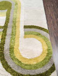 Retro Green Modern Plush Shag Rug - Image 5