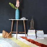 Retro Ivory, Grey, Red Modern Plush Shag Rug - Image 1