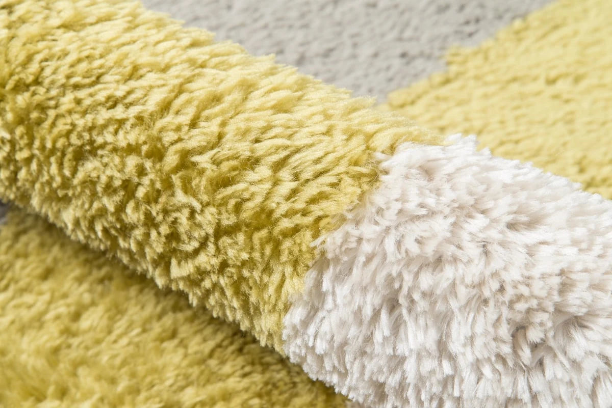 Retro Ivory, Grey, Red Modern Plush Shag Rug - Image 4