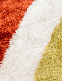 Retro Ivory, Grey, Red Modern Plush Shag Rug - Image 5