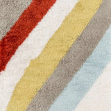 Retro Ivory, Grey, Red Modern Plush Shag Rug - Image 7