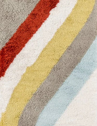 Retro Ivory, Grey, Red Modern Plush Shag Rug - Image 7