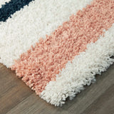 Retro Ivory Multi Modern Plush Shag Rug - Image 5