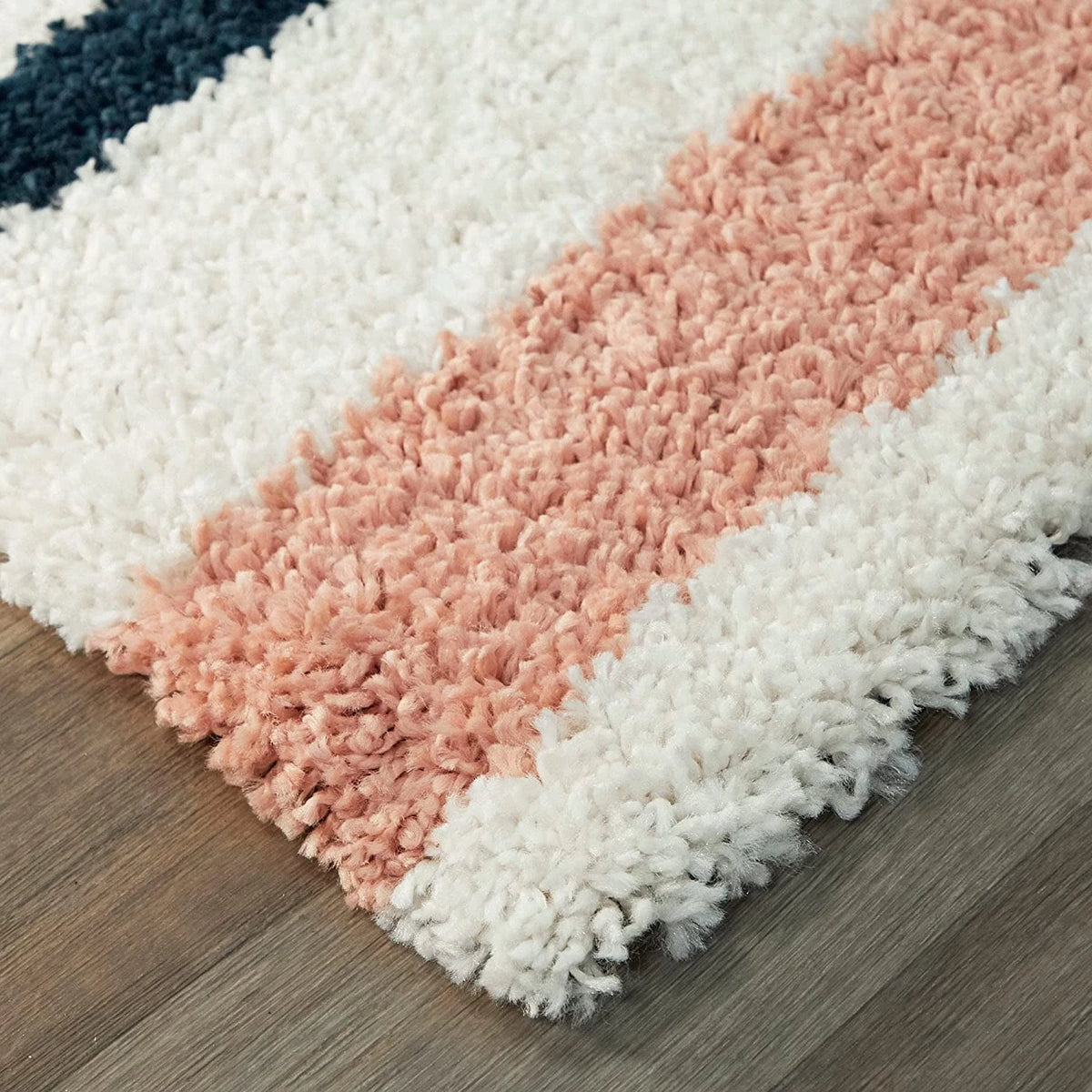Retro Ivory Multi Modern Plush Shag Rug - Image 5