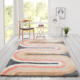 Retro Pastel Modern Plush Shag Rug - Image 1