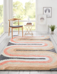 Retro Pastel Modern Plush Shag Rug - Image 1