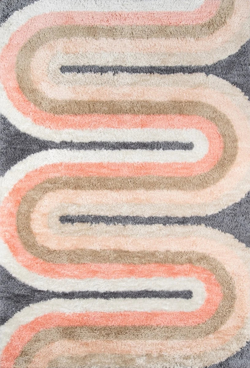 Retro Pastel Modern Plush Shag Rug - Image 2