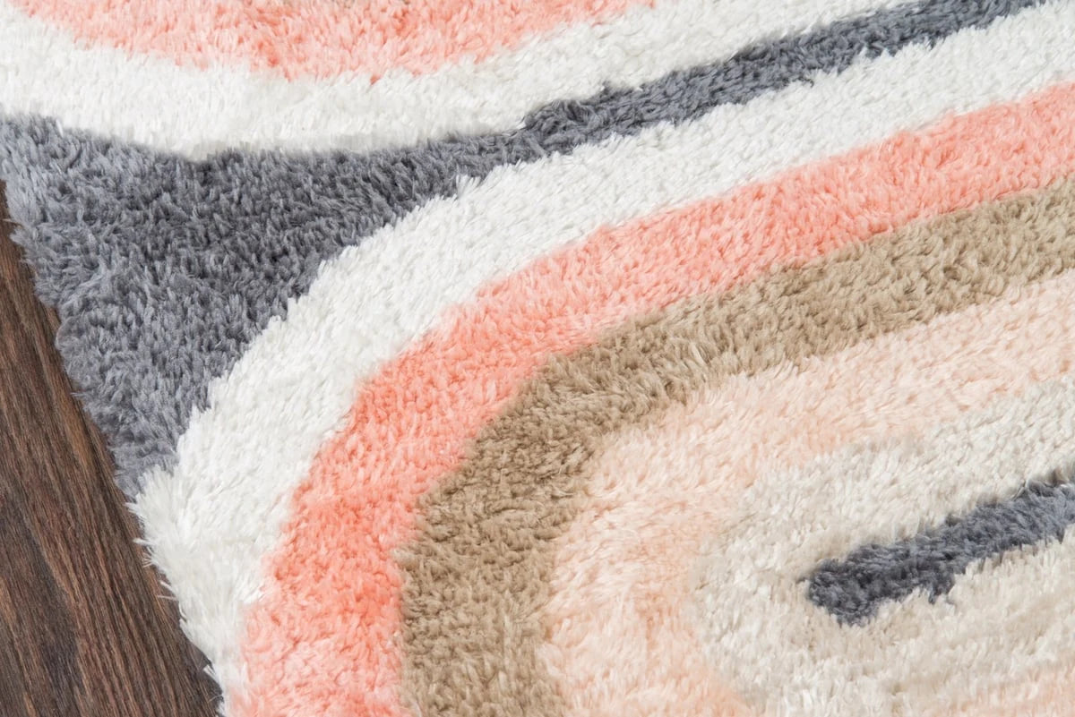 Retro Pastel Modern Plush Shag Rug - Image 4
