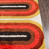 Retro Red Modern Plush Shag Rug - Image 4