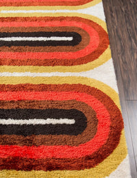 Retro Red Modern Plush Shag Rug - Image 4