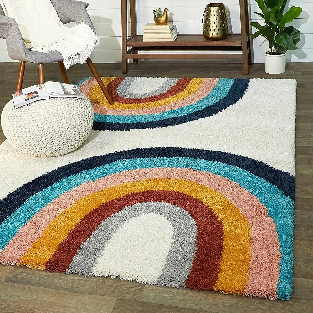 Retro Rust Modern Plush Shag Rug - Image 1