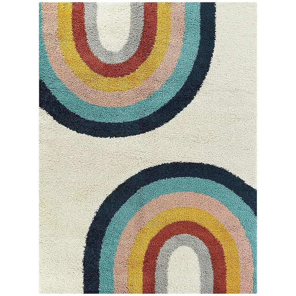 Retro Rust Modern Plush Shag Rug - Image 4