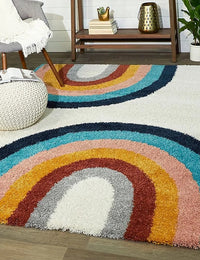 Retro Rust Modern Plush Shag Rug - Image 7