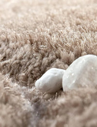 Ripple BEIGE Ripple Collection Plush Shag Rug - Image 2
