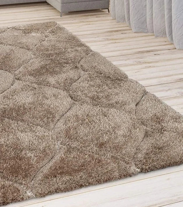 Ripple BEIGE Ripple Collection Plush Shag Rug - Image 4