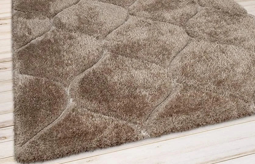 Ripple BEIGE Ripple Collection Plush Shag Rug - Image 6